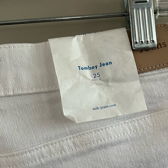 Anthropologie MiH Jeans Womens white Denim‎ Jeans Tomboy Jean Skinny Boyfriend - Picture 10 of 11